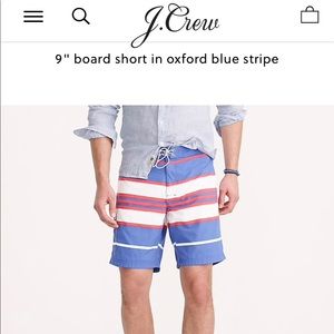 J. crew 9" board short in oxford blue stripe
